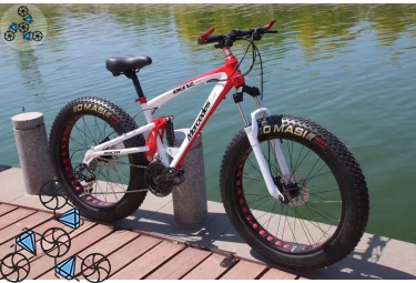 Велосипед FatBike Mercedes M3 White Red на широких покрышках